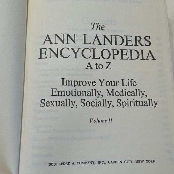 ANN LANDERS Encyclopedia A to Z - Volume II - Picture 2 of 8